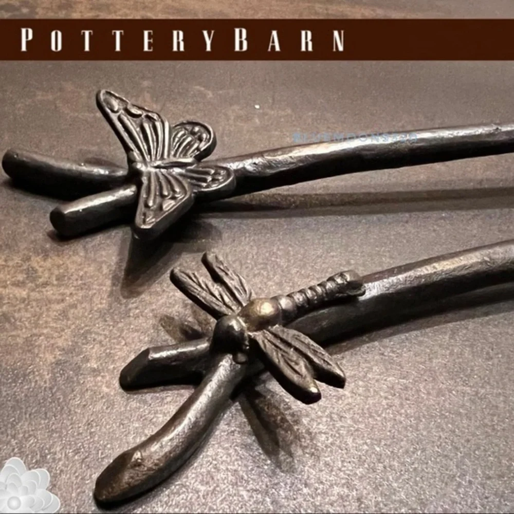 POTTERY BARN Serving Set Butterfly and Dragonfly NWOT